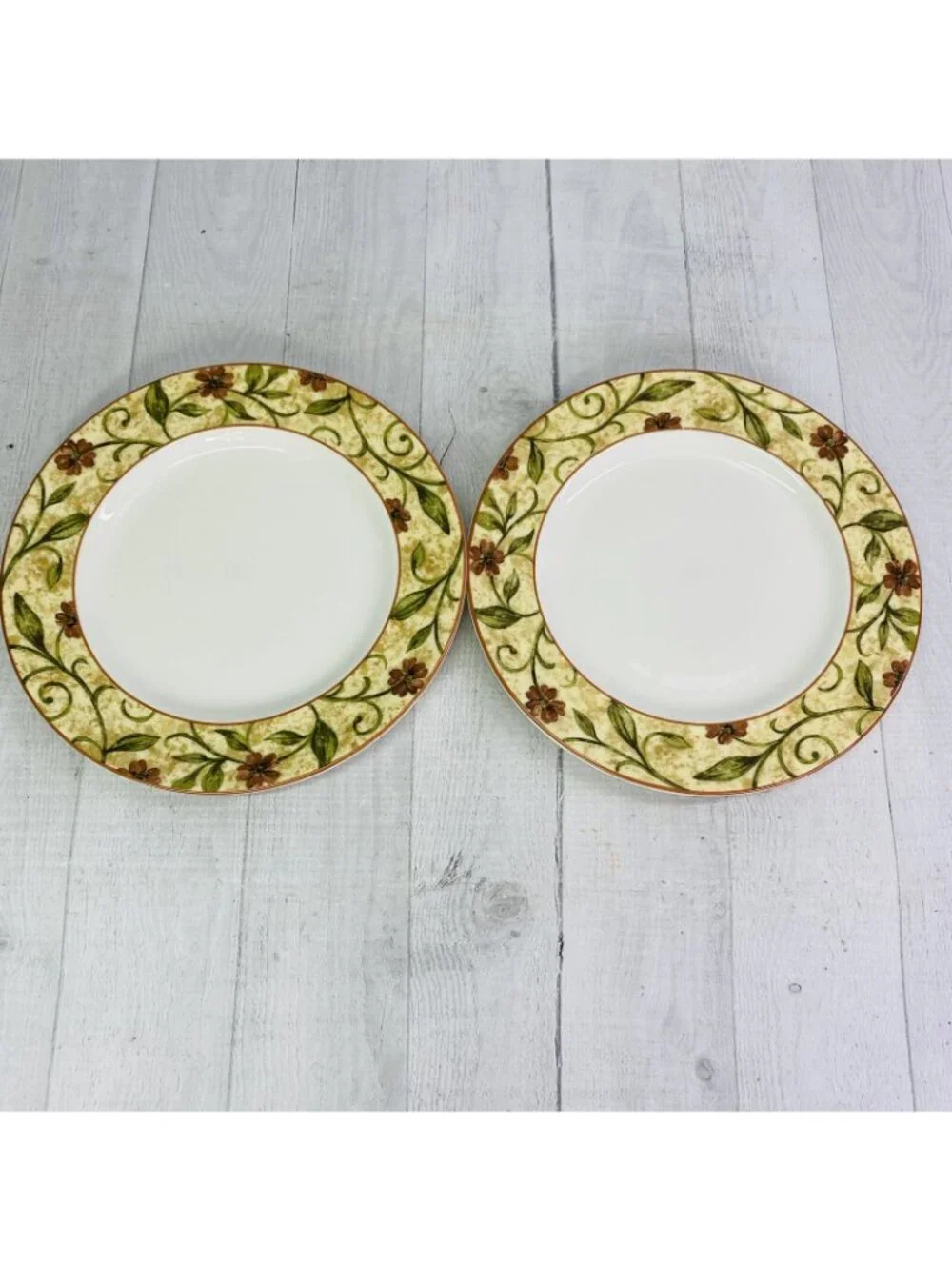 Royal Doulton  CINNABAR Fine China Floral Rim Chip Resistance Lunch Plate Set 4